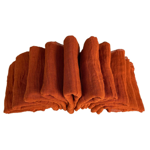 Servilletas de tela de lino bordadas hechas a mano personalizadas estilo Simple moderno desechables para hogar minimalista y bodas - Product Image 1