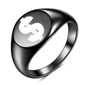 Bague en or 18 carats de style européen et américain, 12 mm, ronde, gravée au laser, forme géométrique, couronne, bijoux tendance pour femmes - Product Image 3