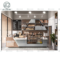 Meuble de café personnalisé design blanc surface solide comptoir cuire beignet café moderne comptoir de bar présentoir