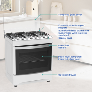 Cuisinière avec four, cuisinières professionnelles pour restaurants, cuisinière à gaz haute puissance avec four et grill <span class=keywords><strong>de</strong></span> grande capacité - Product Image 3