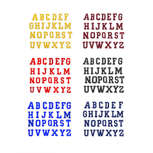 Grosir 12.5cm tinggi merah merah muda biru hitam kuning Chenille besi pada olahraga <span class=keywords><strong>Patch</strong></span> A-Z huruf alfabet tambal tekanan panas - Product Image 1