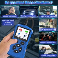 Nuevo OBD2/EOBD 12V azul V600 Plug & Play CAN lector de código herramienta de diagnóstico de coche eficiente para controles de vehículos