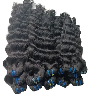 Big Deal From NGhair 100% Unprocessed VietnameseHuman CuticleAligned DoubleDrawn NaturalWavy HairWeaving Bets Price Best Quality