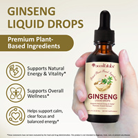Acentiallabs 60ml Complément Herbal Sans Alcool Énergie et Vitalité Extraits de Ginseng Rouge Panax Gouttes Liquides Orales pour Adultes