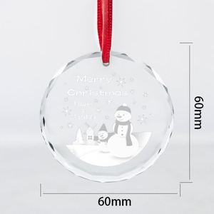 Adornos Navideños de Cristal en Blanco al por Mayor, Adornos Colgantes de Cristal con Grabado Personalizado para las Fiestas - Product Image 4