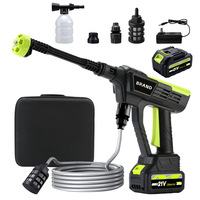 Pistolet de lavage de voiture sans fil 21V à moteur brushless, sélectionné avec soin, alimenté par batterie au lithium, buse de 0,45 mm