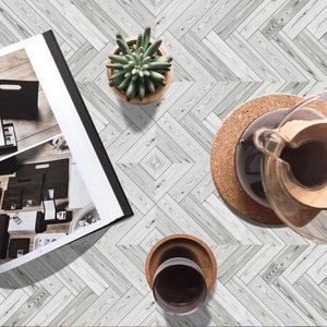 Azulejos de suelo de grano de madera de PVC autoadhesivos gris impermeable y resistente al desgaste Fácil instalación de pelar y pegar DIY - Product Image 3