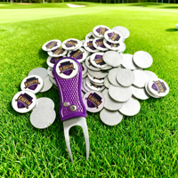 Outils de golf personnalisés en gros, étanches, en acier inoxydable et aluminium, marqueurs de balle magnétiques vierges en vrac
