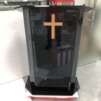 Pupitre en acrylique noir, lucite, podium, lutrin