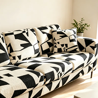Tissu jacquard géométrique en mélange de laine - Style artistique unique, idéal pour les rideaux, les coussins et la tapisserie