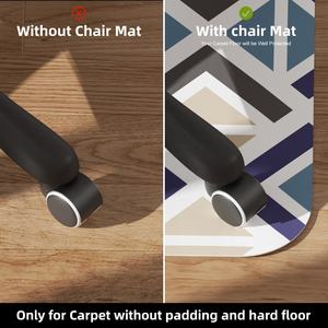Tapis de chaise de bureau en PVC transparent antidérapant de haute qualité, réversible, antimicrobien, style moderne, lavable pour usage domestique - Product Image 2