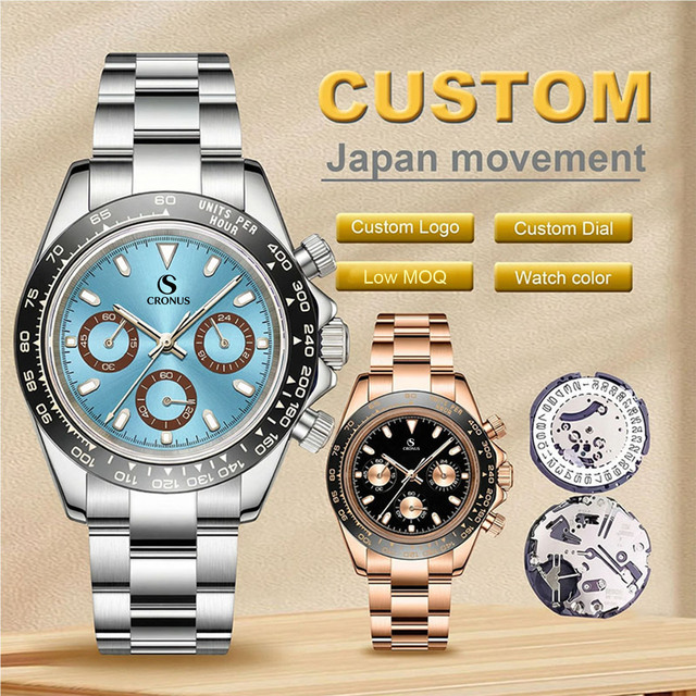 High Quality Design Your Own Brand Luxury Stainless Steel VK63 Movement Quartz Watch Oem Odm Men Waterproof Chronograph Watch
