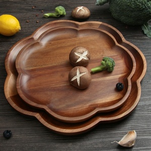Luxury Premium <strong>Wood</strong> Charger <strong>Plate</strong> Flower Shape Wooden Dishes <strong>Plate</strong> Round <strong>Wood</strong> <strong>Plate</strong> - Product Image 5