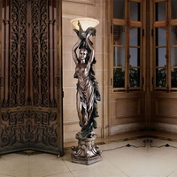 Sculpture en bronze, 4 nouveaux designs, décoration d'intérieur, statue de lampe sur pied