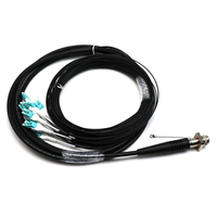 Kabel Patch Fiber Optik 12 Core ODC ke LC Uniboot Tahan Air Luar Ruangan 10m LSZH untuk Penerapan Stasiun Basis 5G FTTA