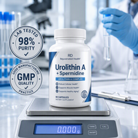 Capsules de urolithine liposomale végétalienne fabriquées selon les normes CGMP pour la santé du cerveau, le soutien immunitaire et la régénération mitochondriale 98%