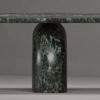Kumusi Table de salle à manger en marbre Verde Alpi de luxe moderne pour 6 8 10 places Table de salle à manger ronde contemporaine