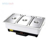Matériel de restauration électrique en acier inoxydable 201 WT-1320, ensemble de chauffe-plats rectangulaires pour buffet