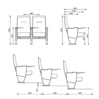 Chaise et Table de salle de conférence en tissu rouge pliable de qualité supérieure