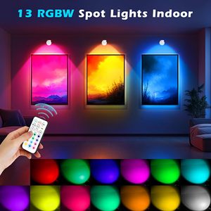 Prix de gros Mini veilleuse murale portable alimentée par batterie intérieur chevet télécommande RVB 13 couleurs Led Puck Light éclairage de fête - Product Image 2