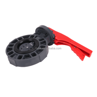 Vanne papillon industrielle manuelle en plastique PVC à double excentrique, résistante à l'usure, avec manette ou manivelle