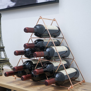 Étagère à vin en métal doré et Rose, support décoratif empilable de <span class=keywords><strong>cuisine</strong></span> en acier, rangement, présentoir, porte-bouteilles comptoir modernes - Product Image 6