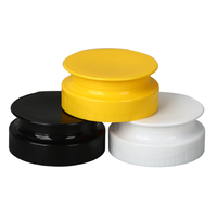 Bouchon à vis en plastique jaune de conception différente, bouchon à clapet avec valve en silicone, qualité alimentaire, bouchon de bouteille à miel à presser