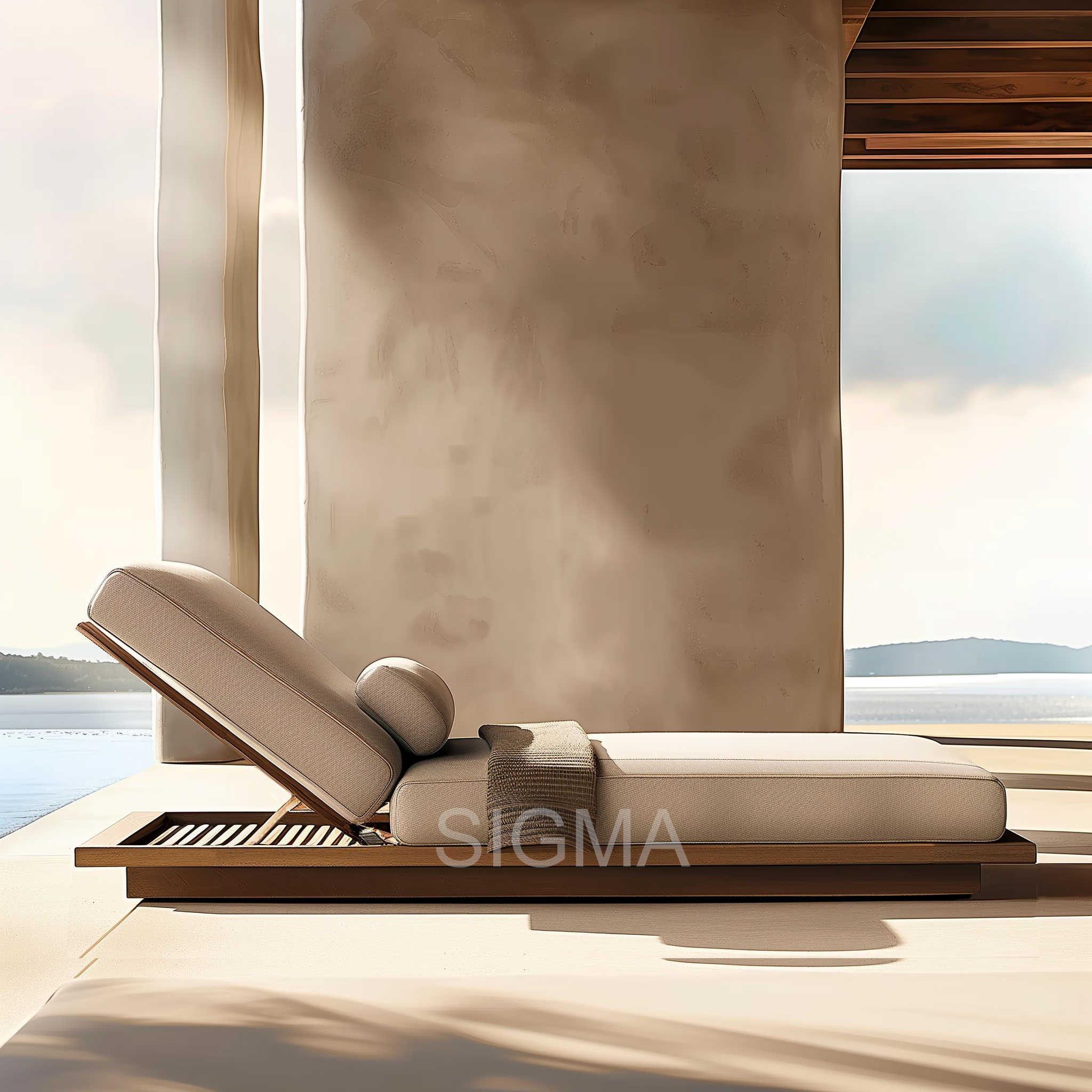 Wholesale All Weather Outdoor Wooden Furniture Garden Furniture Wood Chaise Patio Teak Wood Daybed
