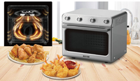 B2 Air Fryer Convection Électrique Mini Four Pizza Pain Grille-pain En Acier Rôtisserie Rotatif Micro-ondes Traitement Thermique