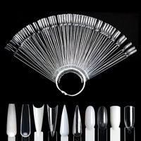 SunelPort Professionnel Carte de Couleurs Liquides Carrée en Forme d'Éventail pour Nail Art, 50 Pièces, Présentoir à Anneaux en Fer, Gel de Vernis à Ongles Transparent