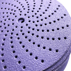 Đĩa chà nhám ô tô màu tím đa lỗ 150mm 40 đến 800 grits 6 inch 150mm gốm nhôm Oxit giấy nhám màu tím - Product Image 4