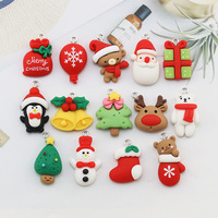 Décoration de noël porte-clés pendentif noël tress bijoux bricolage résine accessoires pour la décoration