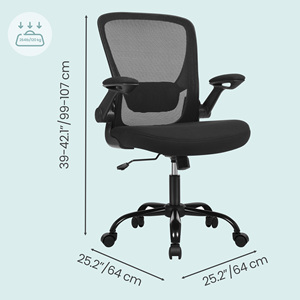 <span class=keywords><strong>Chaise</strong></span> de bureau ergonomique <span class=keywords><strong>SONGMICS</strong></span> avec support lombaire rembourré, siège de 53 cm, <span class=keywords><strong>chaise</strong></span> pivotante en maille avec accoudoirs pliables, <span class=keywords><strong>chaise</strong></span> de bureau noire - Product Image 1