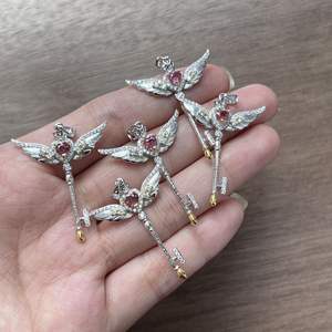 Collier pendentif en argent pur S925 Wenchi, mode, belle fille, glace d'eau, lune, baguette magique, étoile, sceptre, chaîne de clavicule - Product Image 4