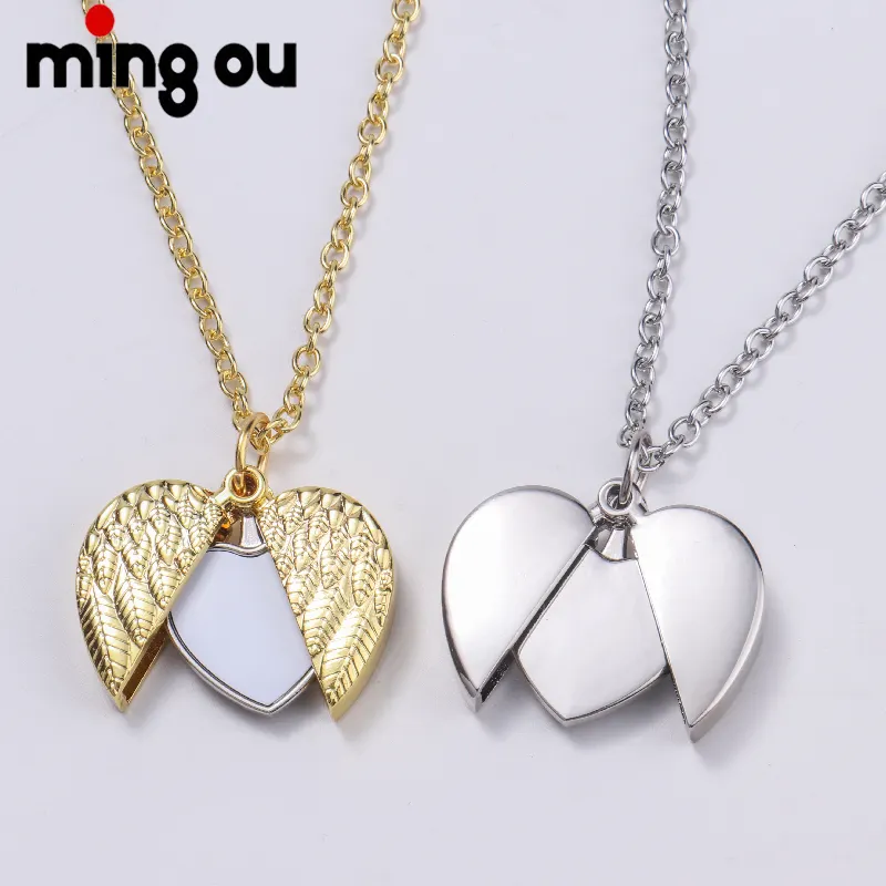 Floating Angel Wings Box Magic 4 Photo Locket Photo Sublimation Necklace -  Buy Floating Angel Wings Box Magic 4 Photo Locket Photo Sublimation Necklace  Product on