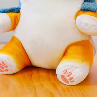 Peluche Chat Requin Transfrontalière pour Influenceurs, Rembourrage Coton PP, Poupée Chat Transformable pour Enfants de 5 à 7 Ans Disponible
