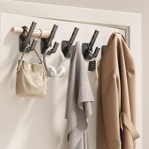 Crochets muraux minimalistes autocollants pour organiser les vêtements, forme rectangulaire, pour chambre à coucher, armoire et rangement de placard - Product Image 3