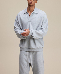 <span class=keywords><strong>Felpa</strong></span> da Uomo di Alta Qualità del Produttore, Manica Lunga con <span class=keywords><strong>Collo</strong></span> <span class=keywords><strong>a</strong></span> <span class=keywords><strong>Polo</strong></span>, Oversize 445G Pesante, per l'Autunno - Product Image 2