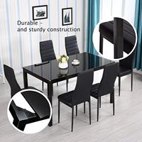 Ensemble de table de salle à manger, 4 pièces, 6 chaise, set de table de salle à manger, 6 sillas, comedor de acer en inox