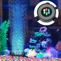 Luz de led para aquário, luz de led submersível que muda de cor bolha de ar à prova d'água