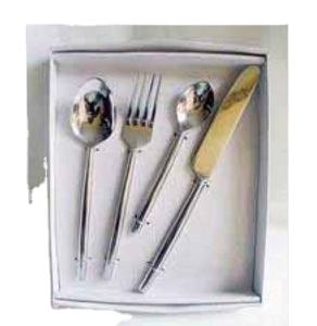 Juegos de cubiertos sostenibles de acero inoxidable para hoteles y fiestas - Product Image 1