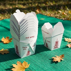 Contenitori in Carta per Asporto Cinese di Grado Alimentare con Manico a Chiusura per Catering e Consegna di Cibo - Product Image 2