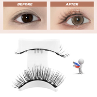 DINGSEN 1 Paire de Faux Cils Magnétiques Réutilisables en Faux Vison, Style Naturel, Kit de Beauté avec Applicateur Magnétique pour Cils