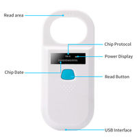Lector RFID para Animales 134.2Khz 125Khz, Escáner de Microchip ABS para Registro de Peces y Perros, Etiquetas de Microchip