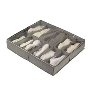 New Fabric Shoe <b>Box</b> Household Dormitory Bed Transparent Shoe Storage <b>Box</b> Foldable Grid Under Bed Shoe Storage <b>Box</b> - Product Image 1