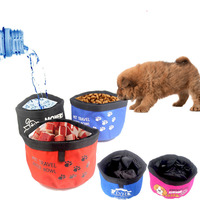 Bol pliable pour chien, qualité alimentaire, étanche, portable, pour nourriture et eau, avec mousqueton, léger