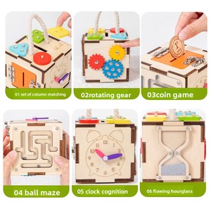 กล่องไม้มอนเตสซอรี่อเนกประสงค์ ฝึกจับคู่รูปทรง ฝึกทักษะการใส่เหรียญ <span class=keywords><strong>ของเล่น</strong></span>เสริมพัฒนาการสำหรับเด็ก - Product Image 4
