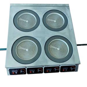 Placa de Cocción Comercial con Modo de Filtrado y Ventilación, Cocina de Inducción con Extracción de Aire Descendente, Calentamiento Flexible, Placa de Cocción Combinada de 4 Quemadores - Product Image 3