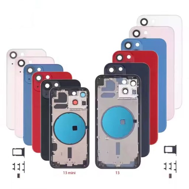 Back Housing for iPhone XR X XS 11 12 Mini 13 Pro 14 Plus 15 Pro Max With Side Button SIM Tray Repair Mobile Phone Housings