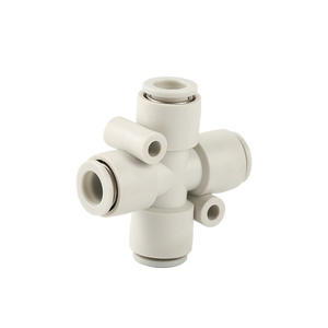 Connecteur pneumatique à connexion rapide de type SMC KQTW08-00, raccord croisé à quatre voies avec raccords KQ2TW06-00 et KQ2TW10-00 - Product Image 4